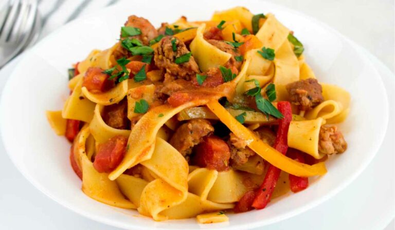 Italian Sausage and Pappardelle Pasta Soup